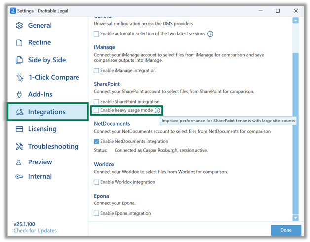 SharePoint Heavy Usage Mode Integration set up.png